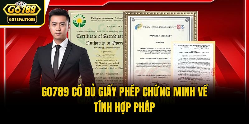 Go789 có đủ giấy phép chứng minh về tính hợp pháp